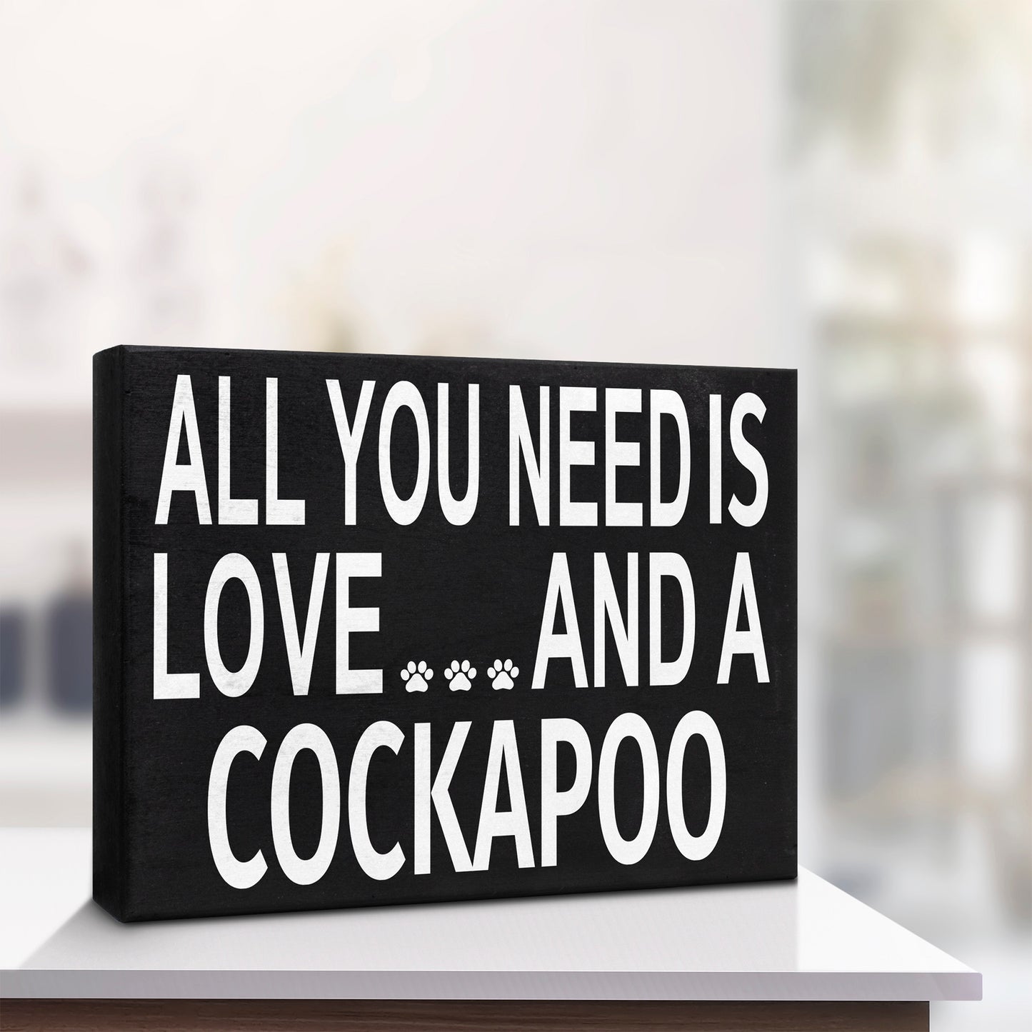 JennyGems Cockapoo Gifts, All You Need Is Love and a Cockapoo, Wood Box Sign, Dog Lover Gifts for Women, Dog Signs for Home Decor
