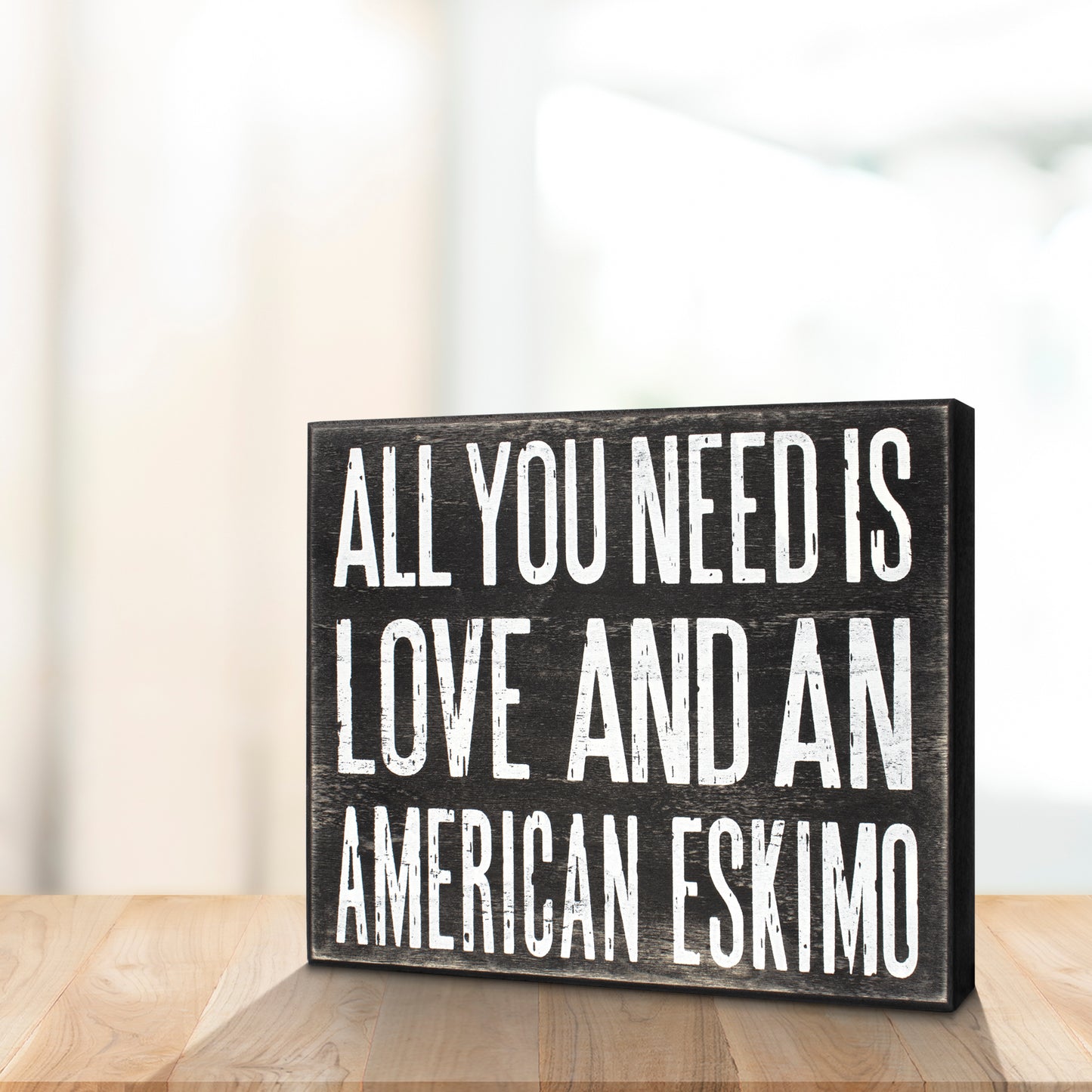 JennyGems All You Need is Love and an American Eskimo, Rustic Wood Box Sign, 8x6 Inches, American Eskimo Gifts, American Eskimo Decor