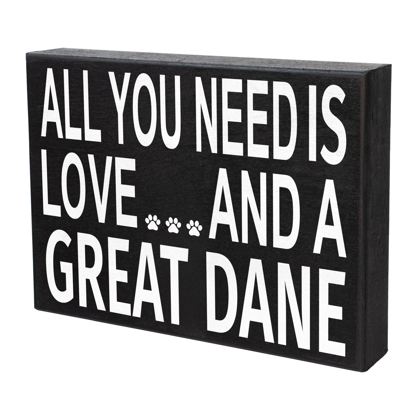 JennyGems Great Dane Gifts, Dog Lover Gifts, All You Need is Love and A Great Dane Wooden Sign, Gift for Great Dane Owners, Dog Mom and Dog Dad Gifts, Great Dane Decor Signs