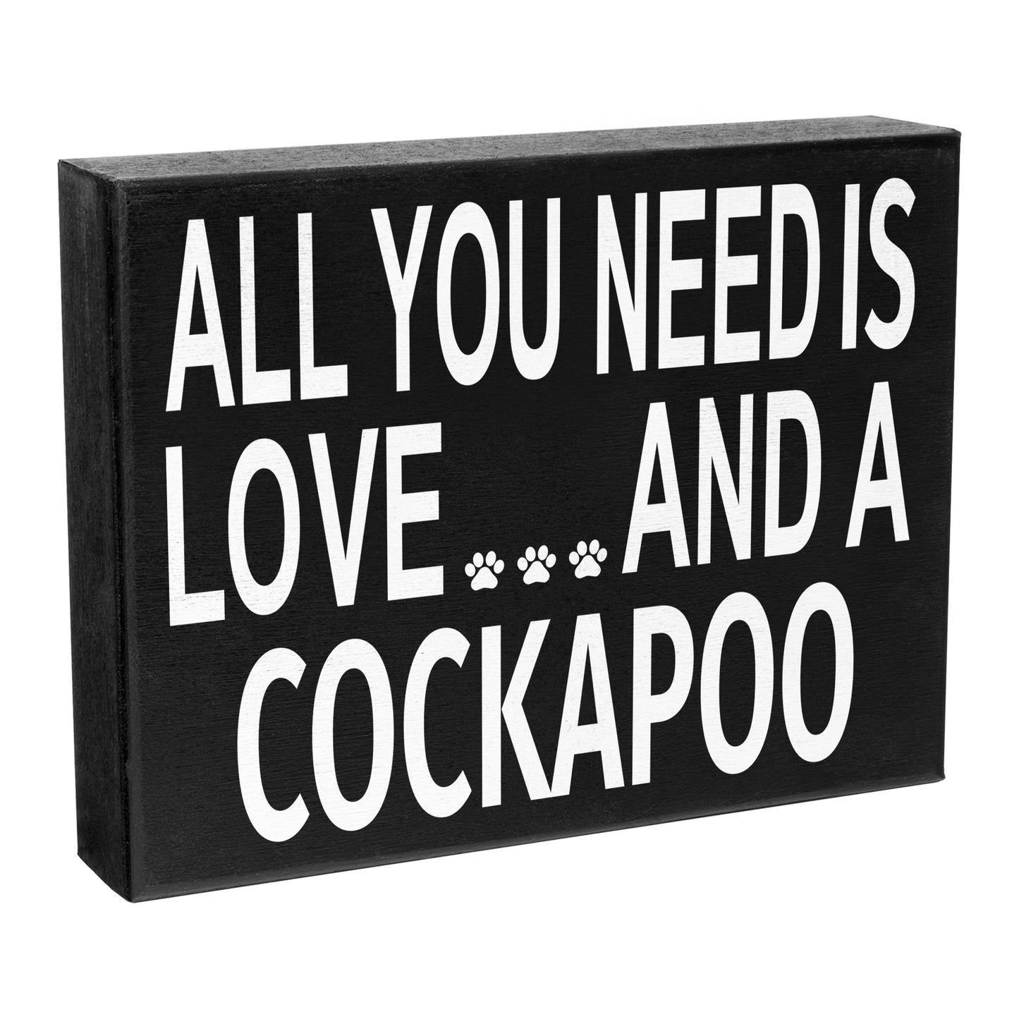 JennyGems Cockapoo Gifts, All You Need Is Love and a Cockapoo, Wood Box Sign, Dog Lover Gifts for Women, Dog Signs for Home Decor