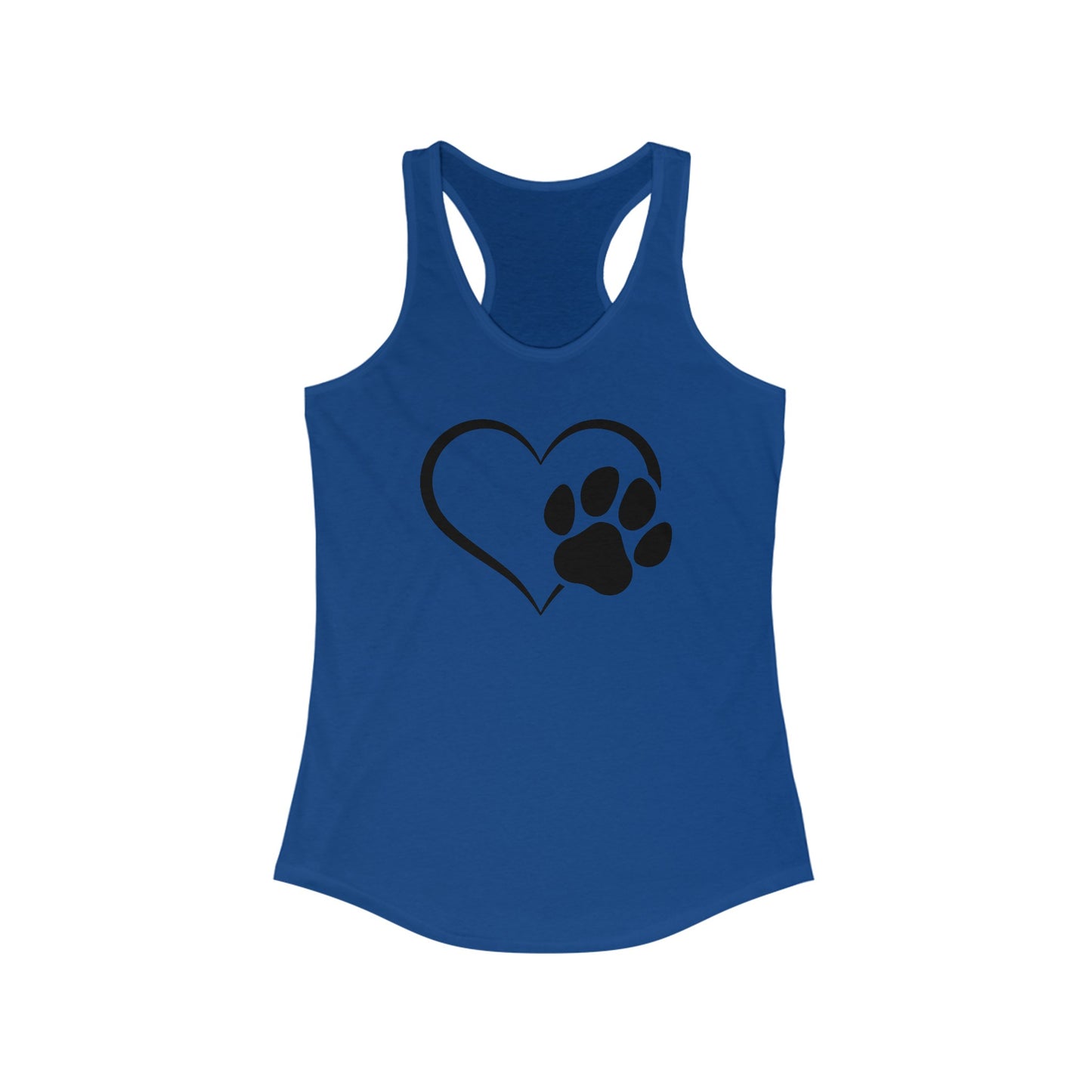 Paw Print and Heart, Dog Themed, Women's Ideal Racerback Tank
