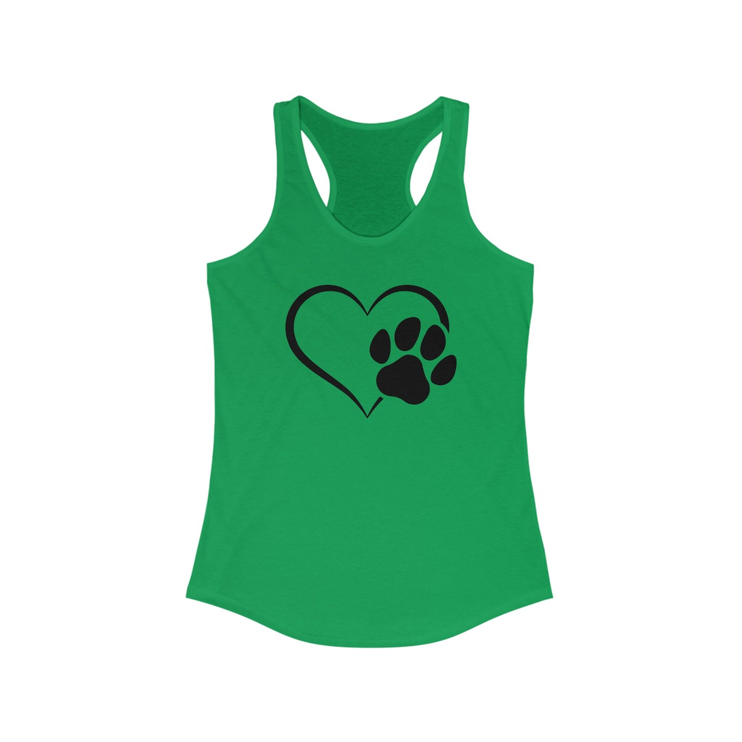 Paw Print and Heart, Dog Themed, Women's Ideal Racerback Tank