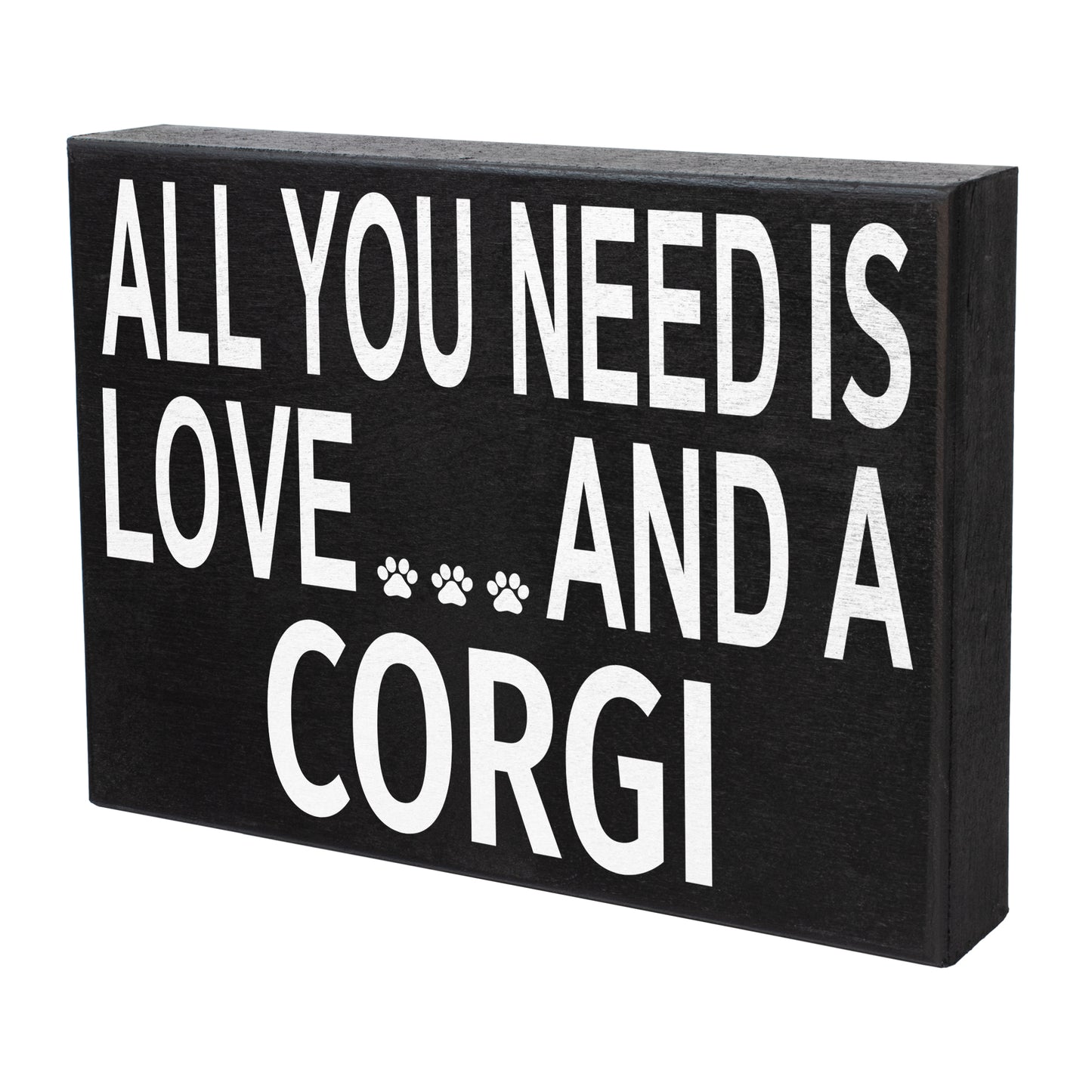 JennyGems All You Need Is Love And A Corgi Sign, Corgi Gift, Corgi Decor, Corgi Wall Hanging and Box Sign, Made in USA, 8x6 Inches