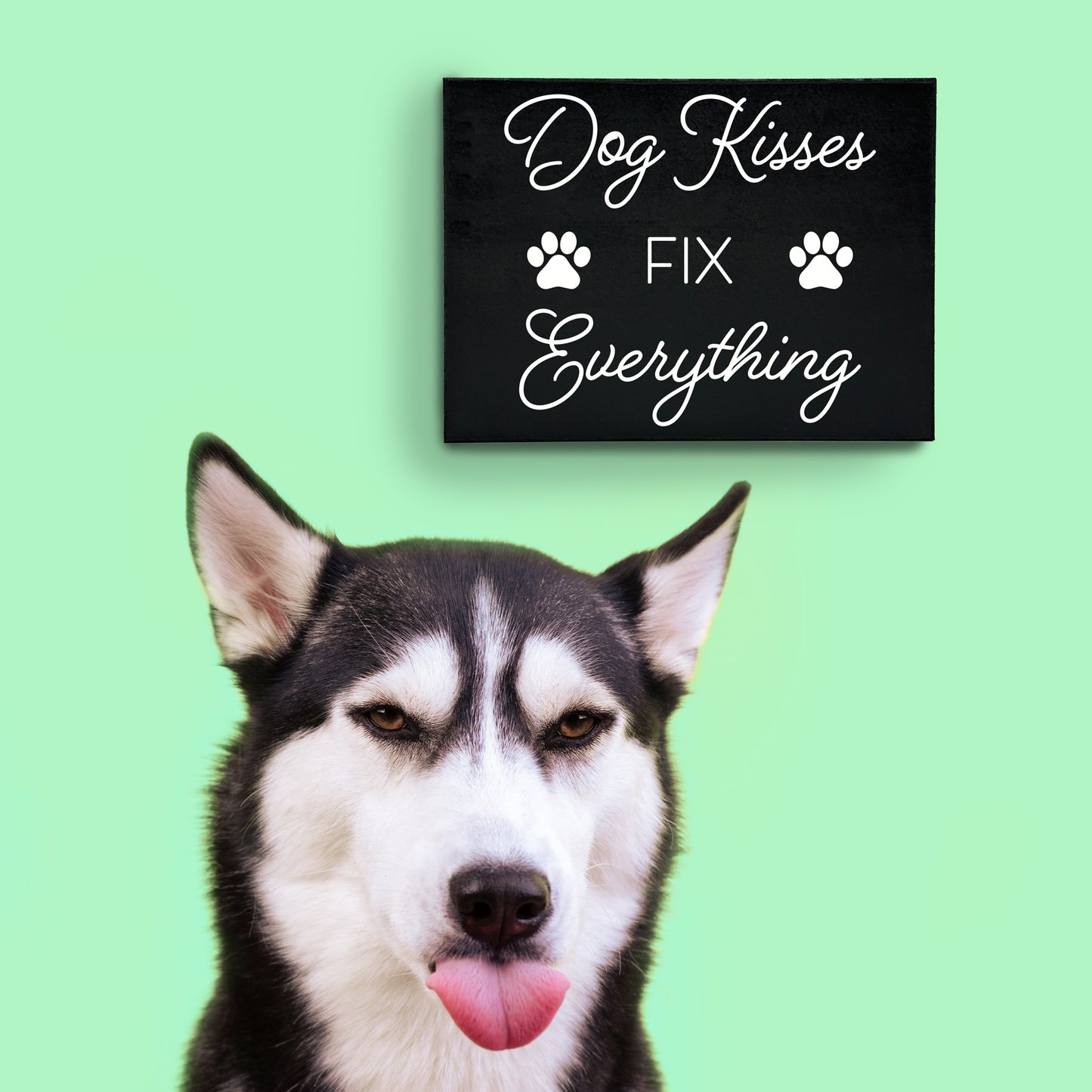 JennyGems Dog Kisses Fix Everything, 8x6 Box Sign, Dog Mom Gifts For Women, Dog Supplies, Dog Gifts, Dog Decor, Made in USA