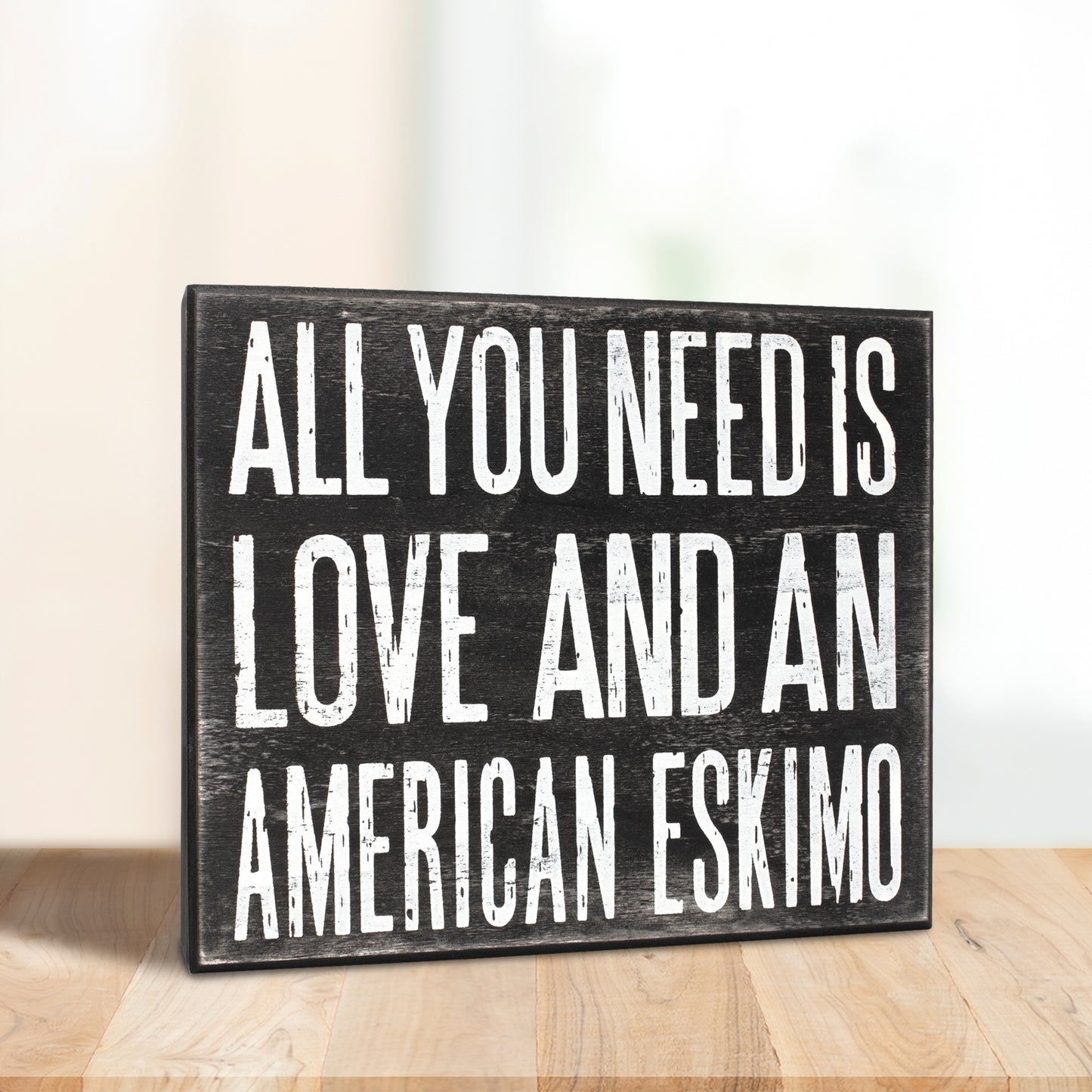 JennyGems All You Need is Love and an American Eskimo, Rustic Wood Box Sign, 8x6 Inches, American Eskimo Gifts, American Eskimo Decor