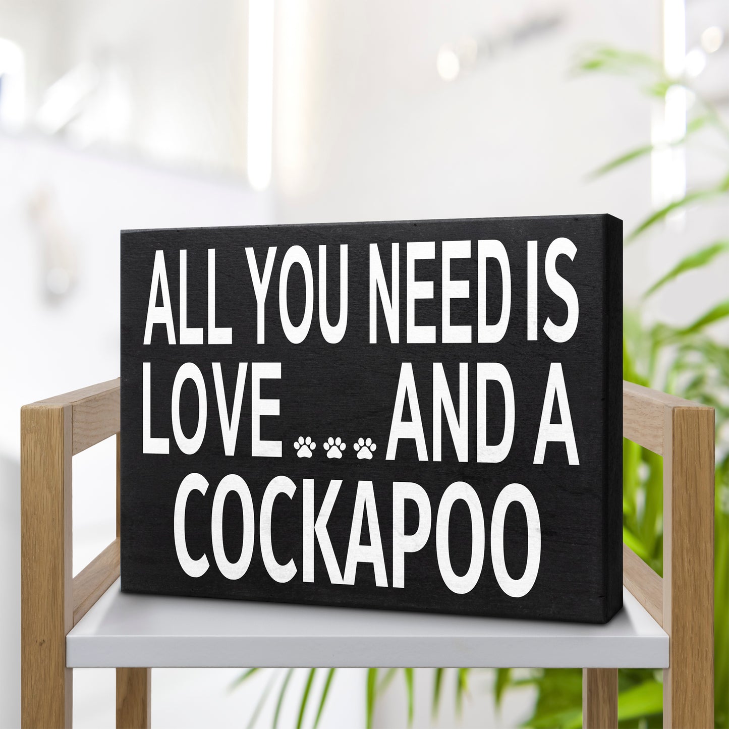 JennyGems Cockapoo Gifts, All You Need Is Love and a Cockapoo, Wood Box Sign, Dog Lover Gifts for Women, Dog Signs for Home Decor