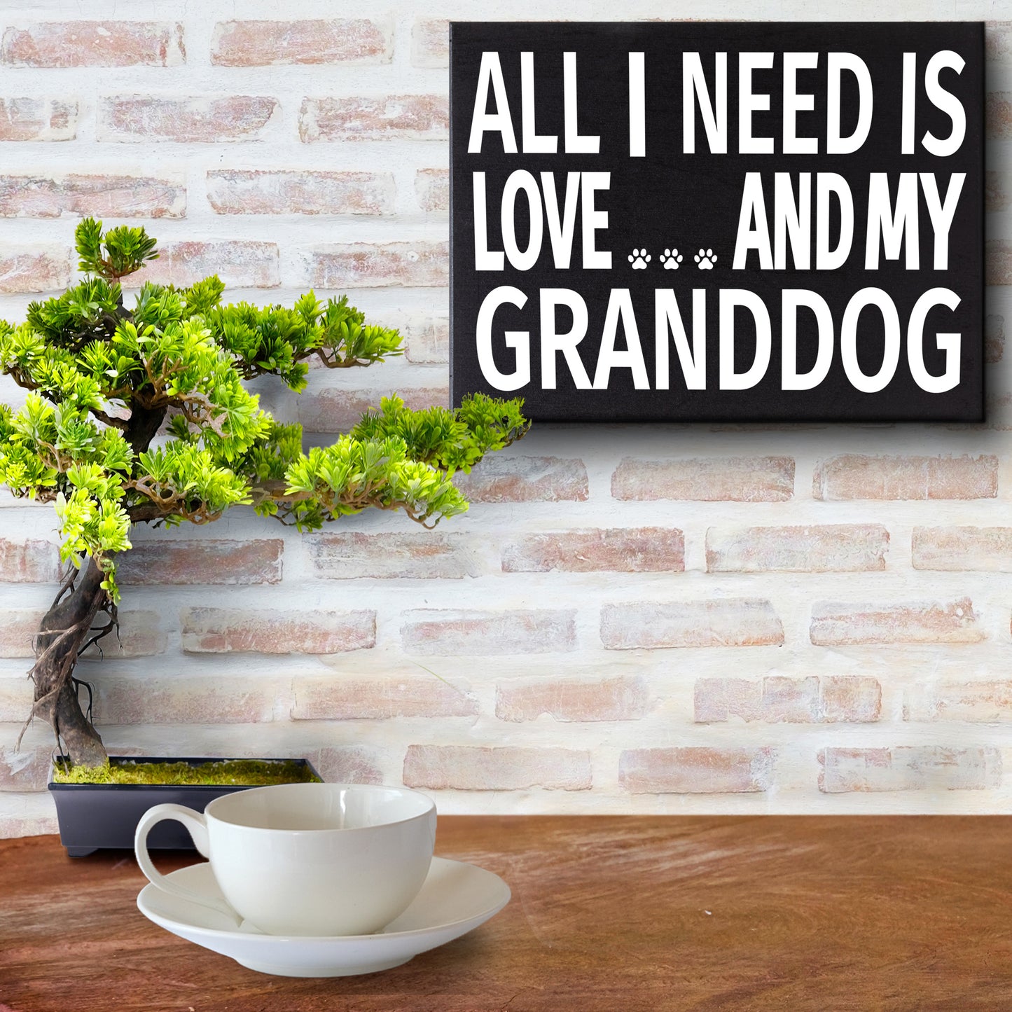 JennyGems Granddog Gifts, Dog Grandma Gifts, All I Need Is Love and My Granddog Wooden Sign, Grandpa Gifts, Grandparents Day, Made in USA