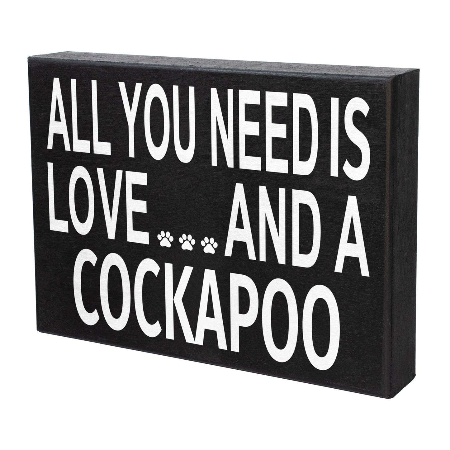 JennyGems Cockapoo Gifts, All You Need Is Love and a Cockapoo, Wood Box Sign, Dog Lover Gifts for Women, Dog Signs for Home Decor