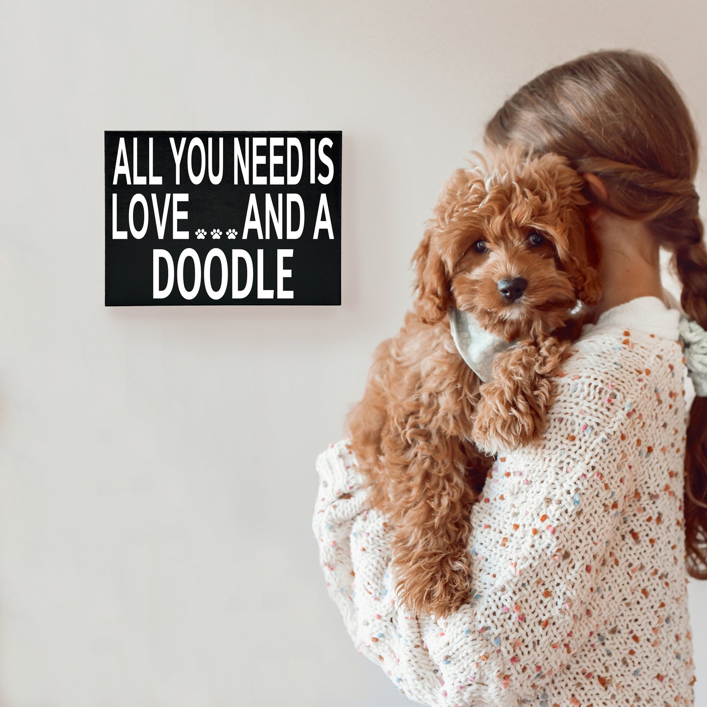 JennyGems All You Need Is Love and a Doodle Wooden Sign, Doodle Mom, Doodle Gifts, Doodle Decor, American Made