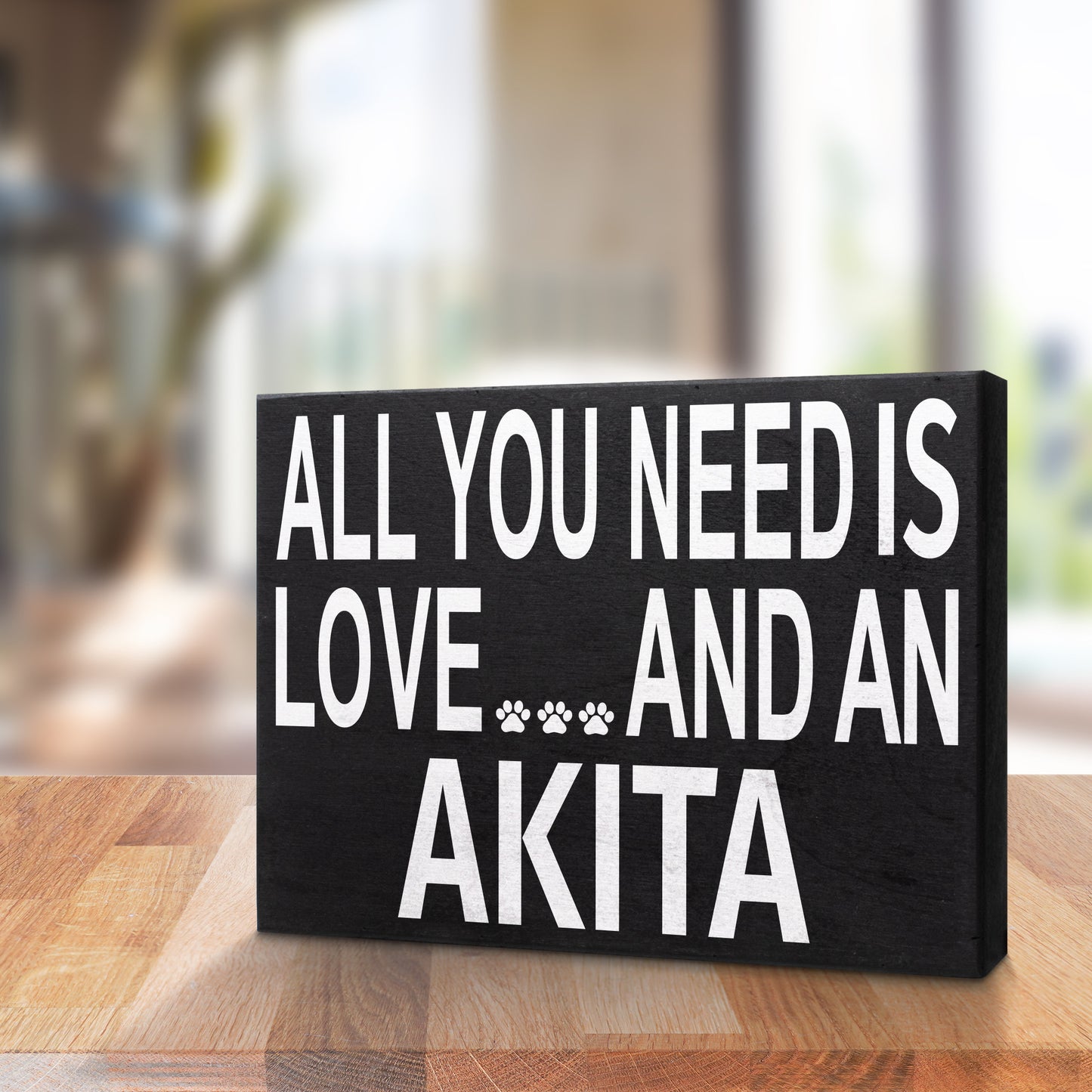 JennyGems All You Need is Love and an Akita Wooden Sign, Akita Gifts, Akita Dog Mom