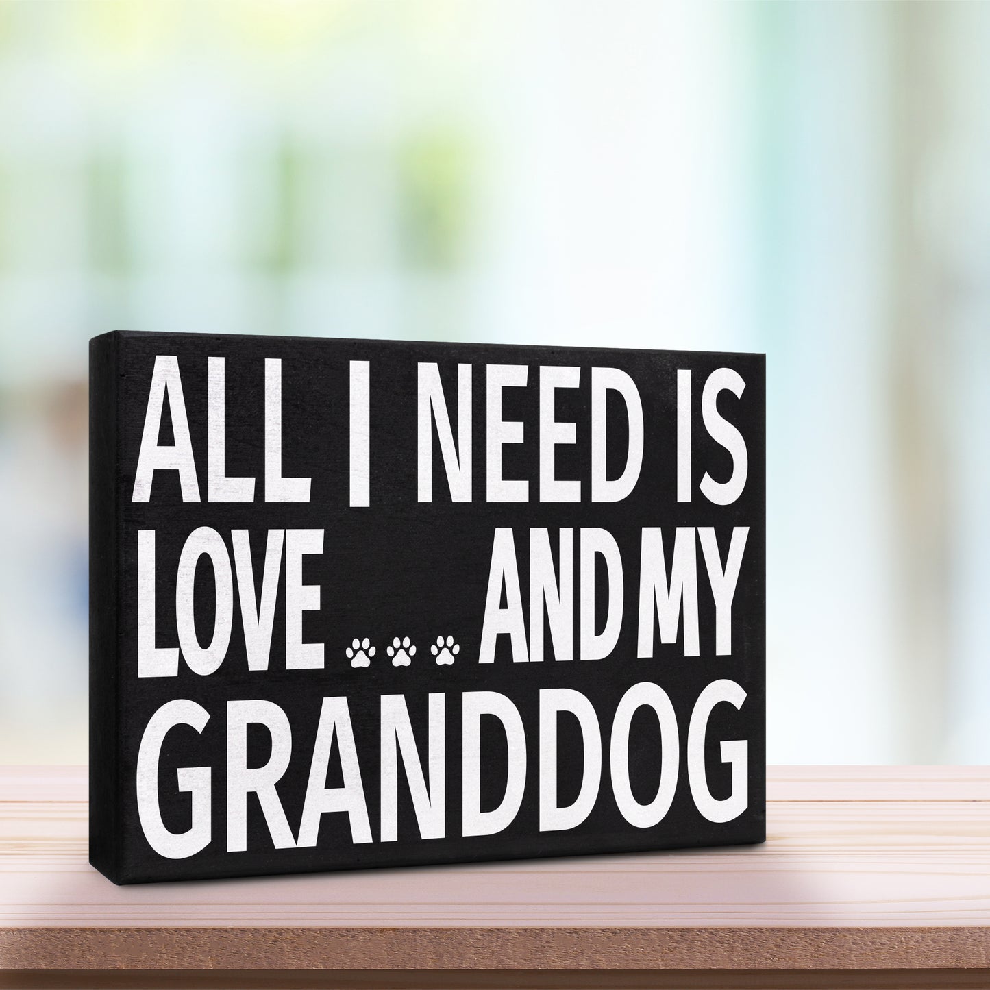 JennyGems Granddog Gifts, Dog Grandma Gifts, All I Need Is Love and My Granddog Wooden Sign, Grandpa Gifts, Grandparents Day, Made in USA