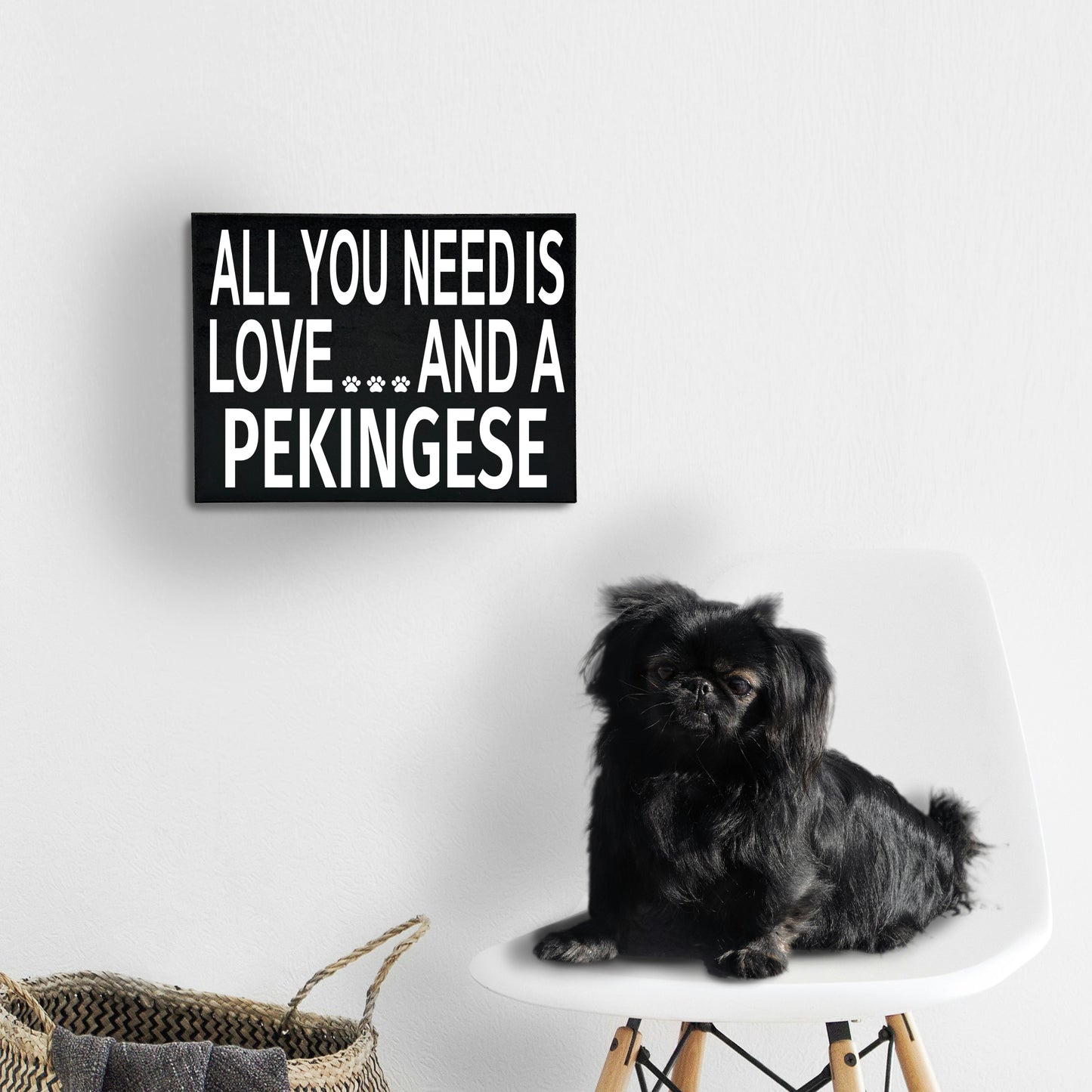 JennyGems All You Need is Love and a Pekingese - Wooden Box Sign - Pekingese Gift, Pekingese Mom