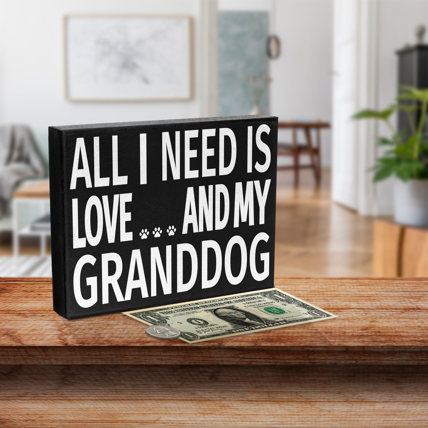 JennyGems Granddog Gifts, Dog Grandma Gifts, All I Need Is Love and My Granddog Wooden Sign, Grandpa Gifts, Grandparents Day, Made in USA