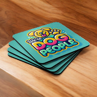 Silly We're Dog People Corkwood Coaster Set