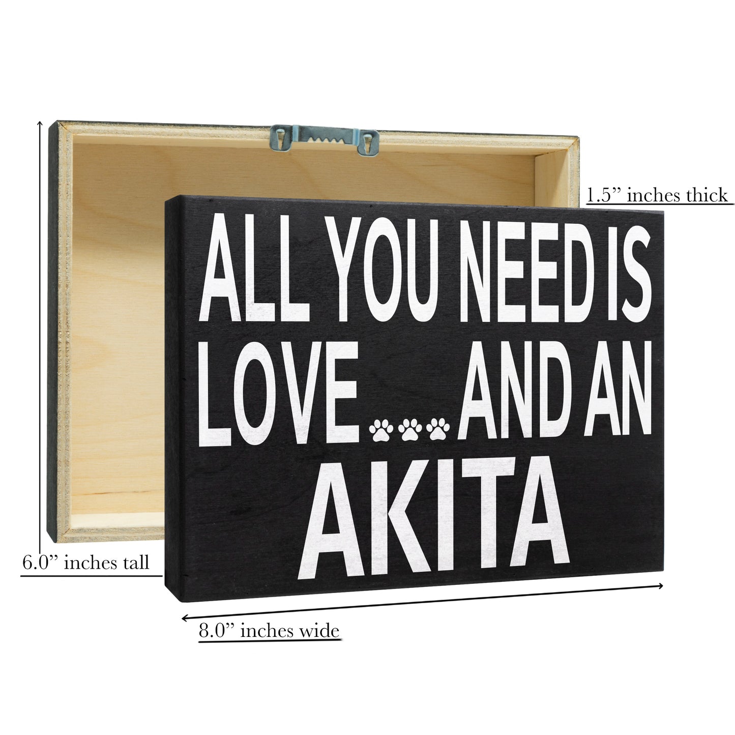JennyGems All You Need is Love and an Akita Wooden Sign, Akita Gifts, Akita Dog Mom