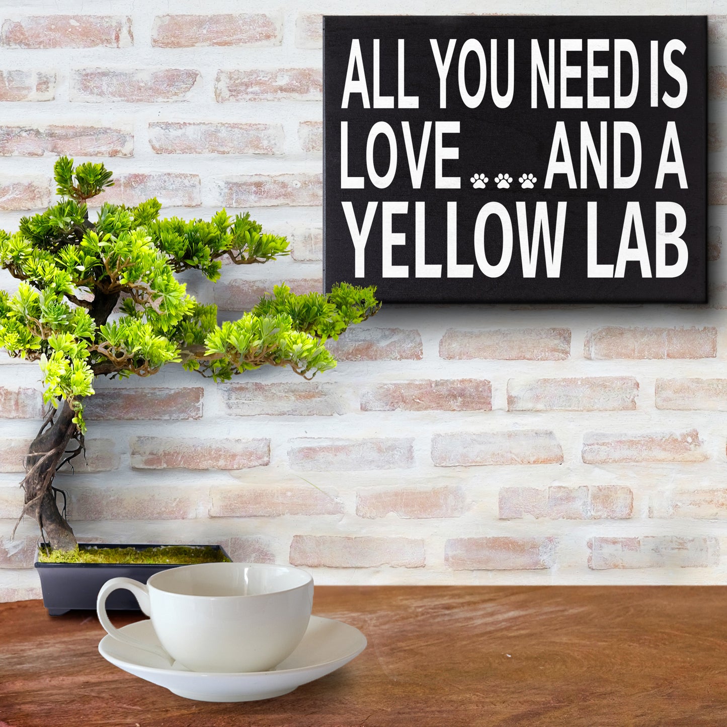 JennyGems Yellow Lab Gifts, All You Need Is Love and a Yellow Lab Wooden Sign, Yellow Lab Dog Mom, Labrador Retriever Dog, Made in USA