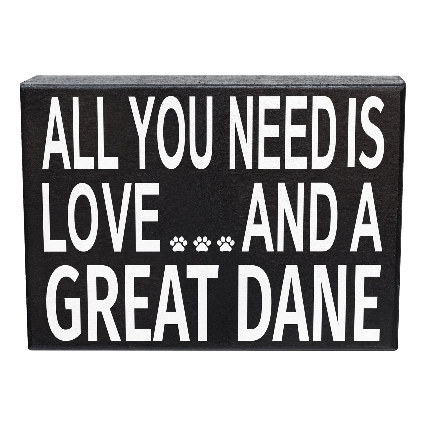JennyGems Great Dane Gifts, Dog Lover Gifts, All You Need is Love and A Great Dane Wooden Sign, Gift for Great Dane Owners, Dog Mom and Dog Dad Gifts, Great Dane Decor Signs