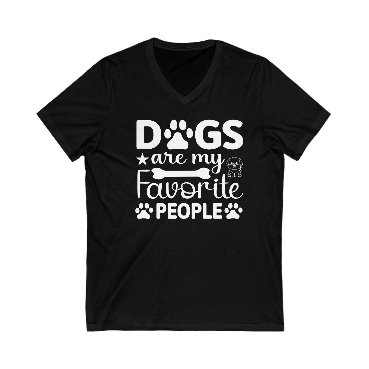 Dogs are My Favorite People - Unisex Jersey Short Sleeve V-Neck Tee