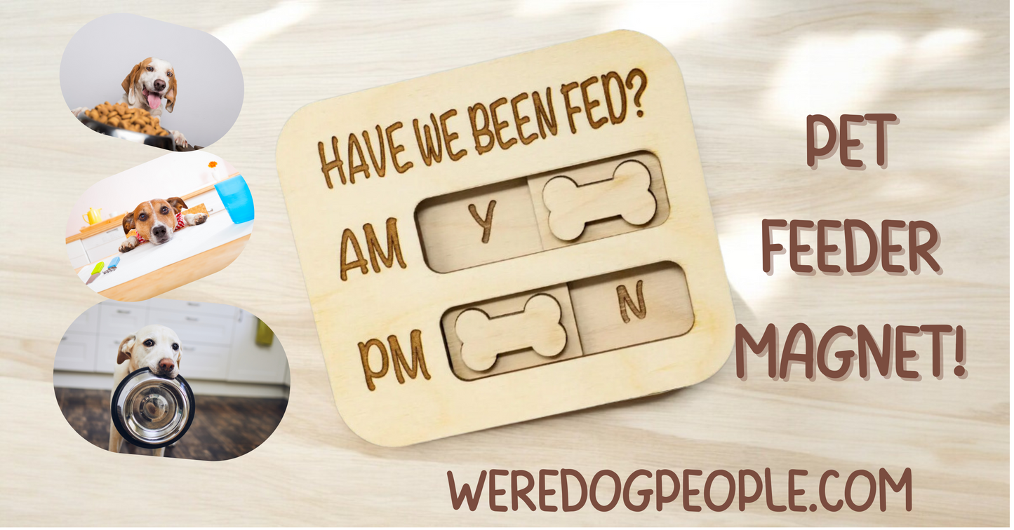 Did You Feed the Dogs? AM/PM Flip Sign Magnet – Dog Feeding Tracker, Feeder Reminder, Daily Pet Care Chart