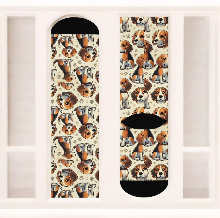 Beagle Dog Crew Socks for Men and Women