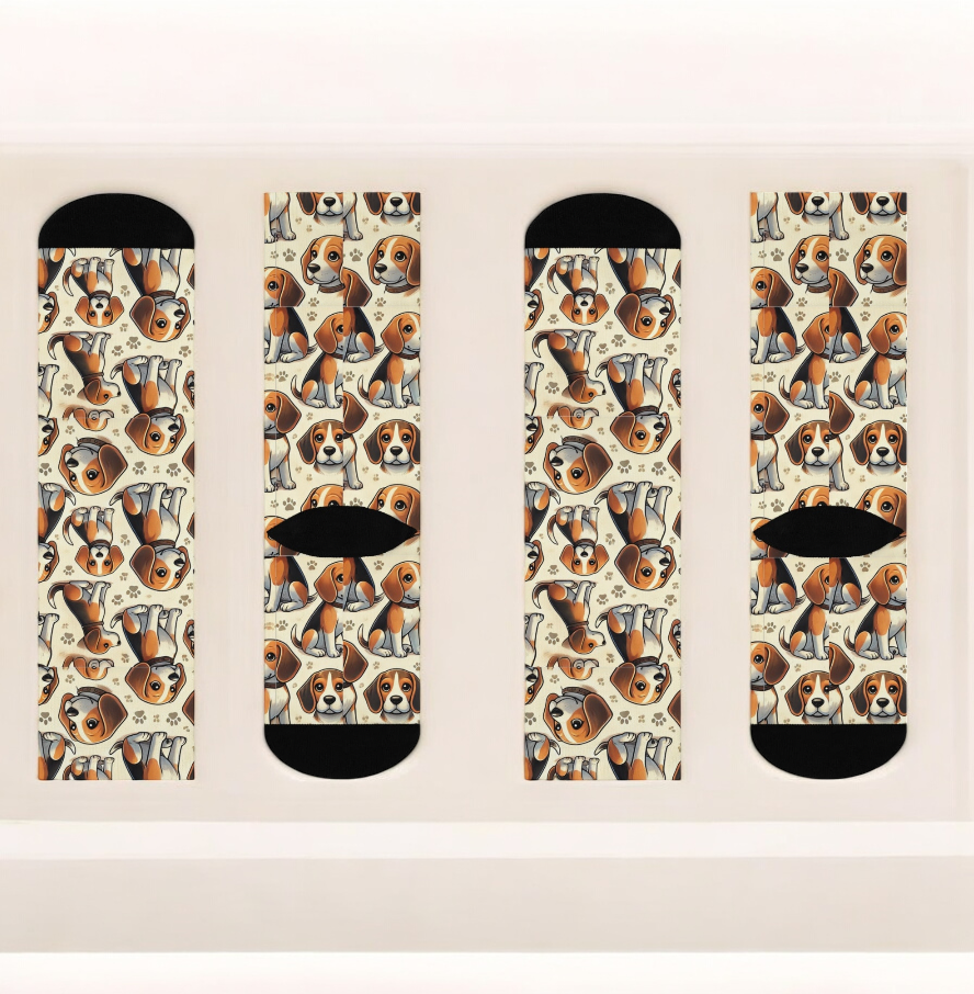Beagle Dog Crew Socks for Men and Women