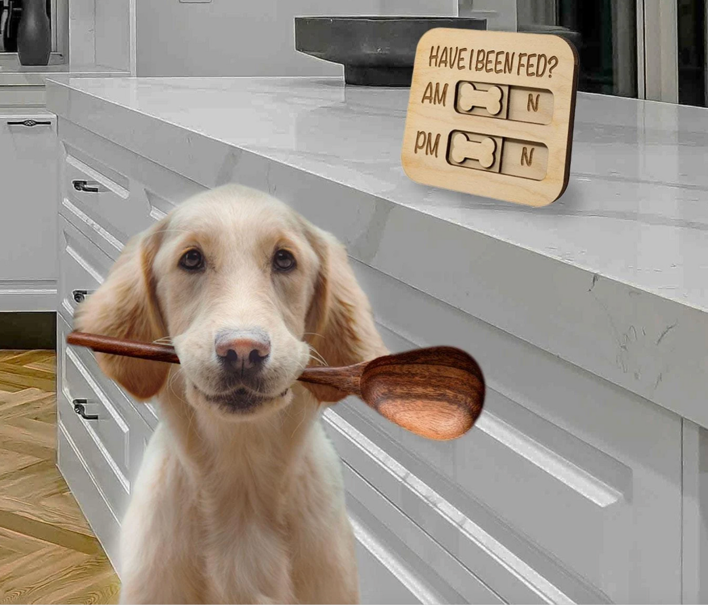 Did You Feed the Dog? AM/PM Flip Sign Magnet – Dog Feeding Tracker, Feeder Reminder, Daily Pet Care Chart