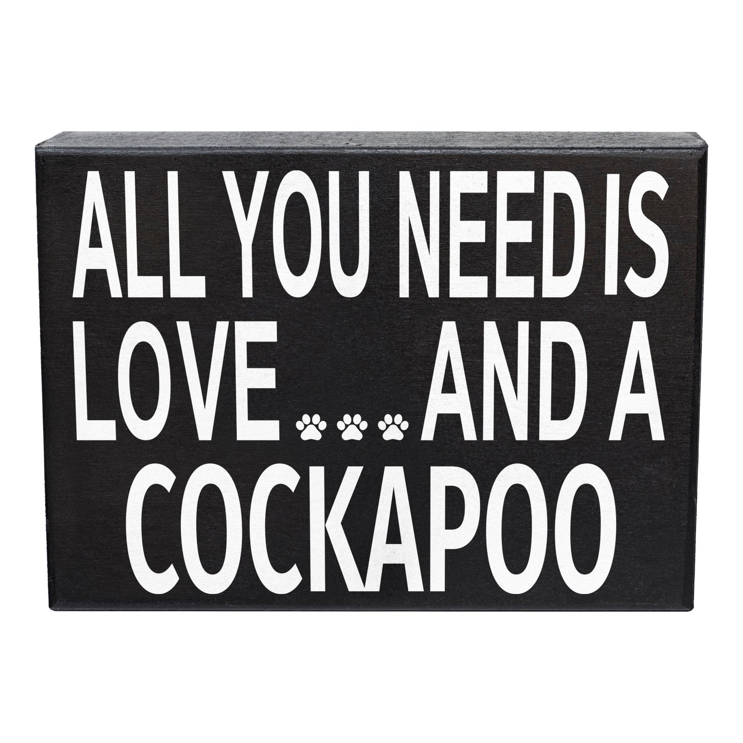 JennyGems Cockapoo Gifts, All You Need Is Love and a Cockapoo, Wood Box Sign, Dog Lover Gifts for Women, Dog Signs for Home Decor