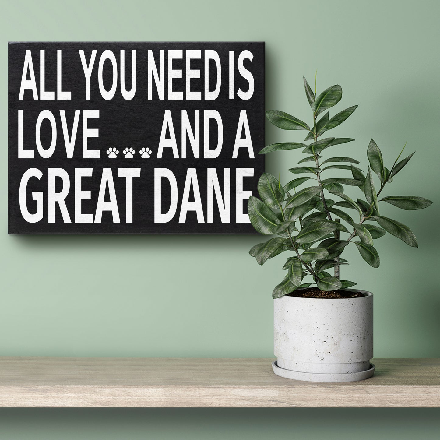 JennyGems Great Dane Gifts, Dog Lover Gifts, All You Need is Love and A Great Dane Wooden Sign, Gift for Great Dane Owners, Dog Mom and Dog Dad Gifts, Great Dane Decor Signs