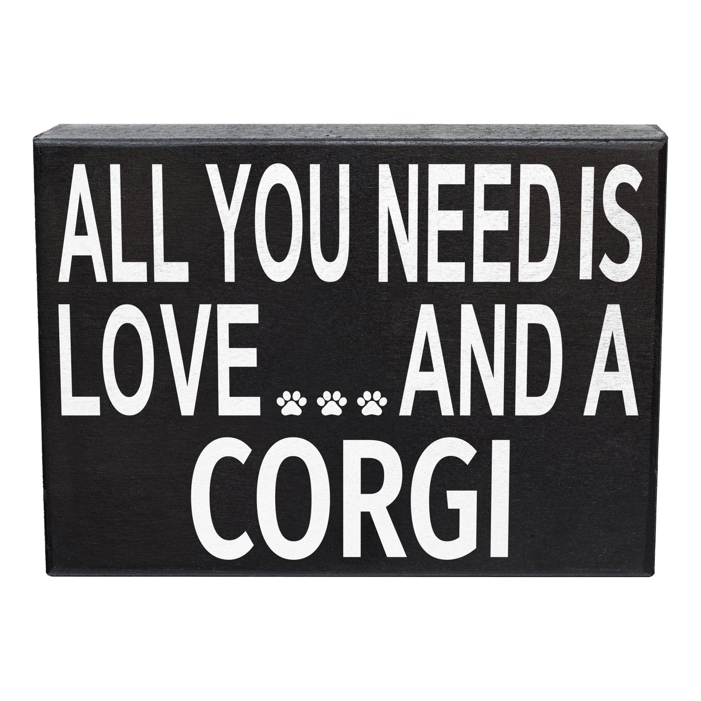 JennyGems All You Need Is Love And A Corgi Sign, Corgi Gift, Corgi Decor, Corgi Wall Hanging and Box Sign, Made in USA, 8x6 Inches