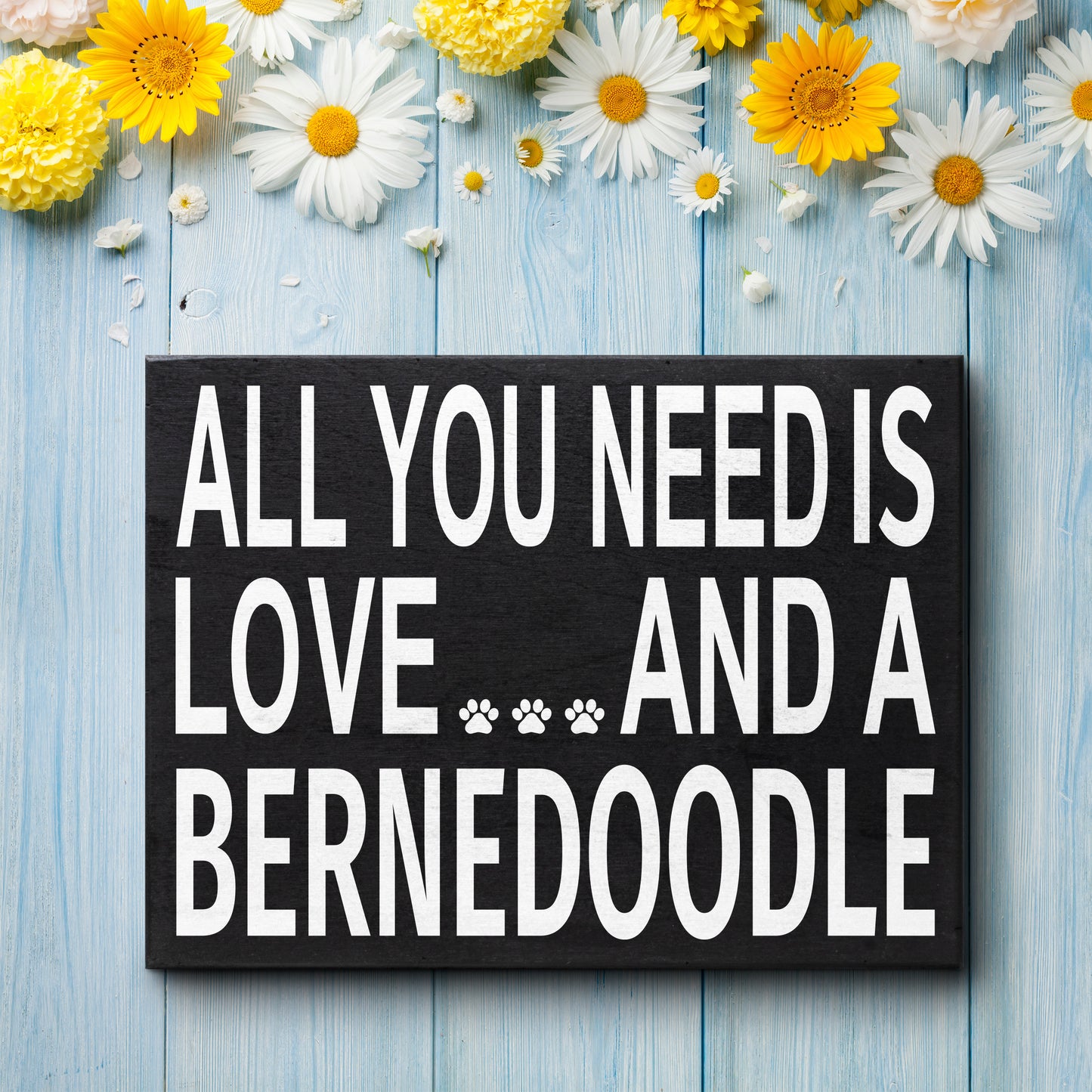 JennyGems Bernedoodle Sign | All You Need is Love and A Bernedoodle Wooden Sign | Bernedoodle Decor | Bernedoodle Gifts