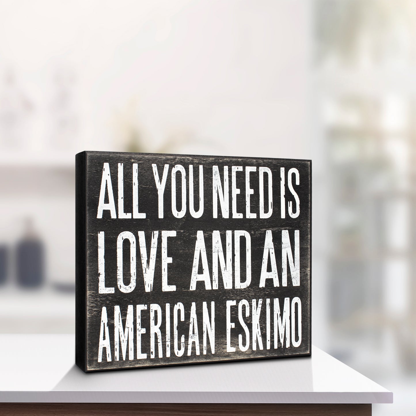 JennyGems All You Need is Love and an American Eskimo, Rustic Wood Box Sign, 8x6 Inches, American Eskimo Gifts, American Eskimo Decor