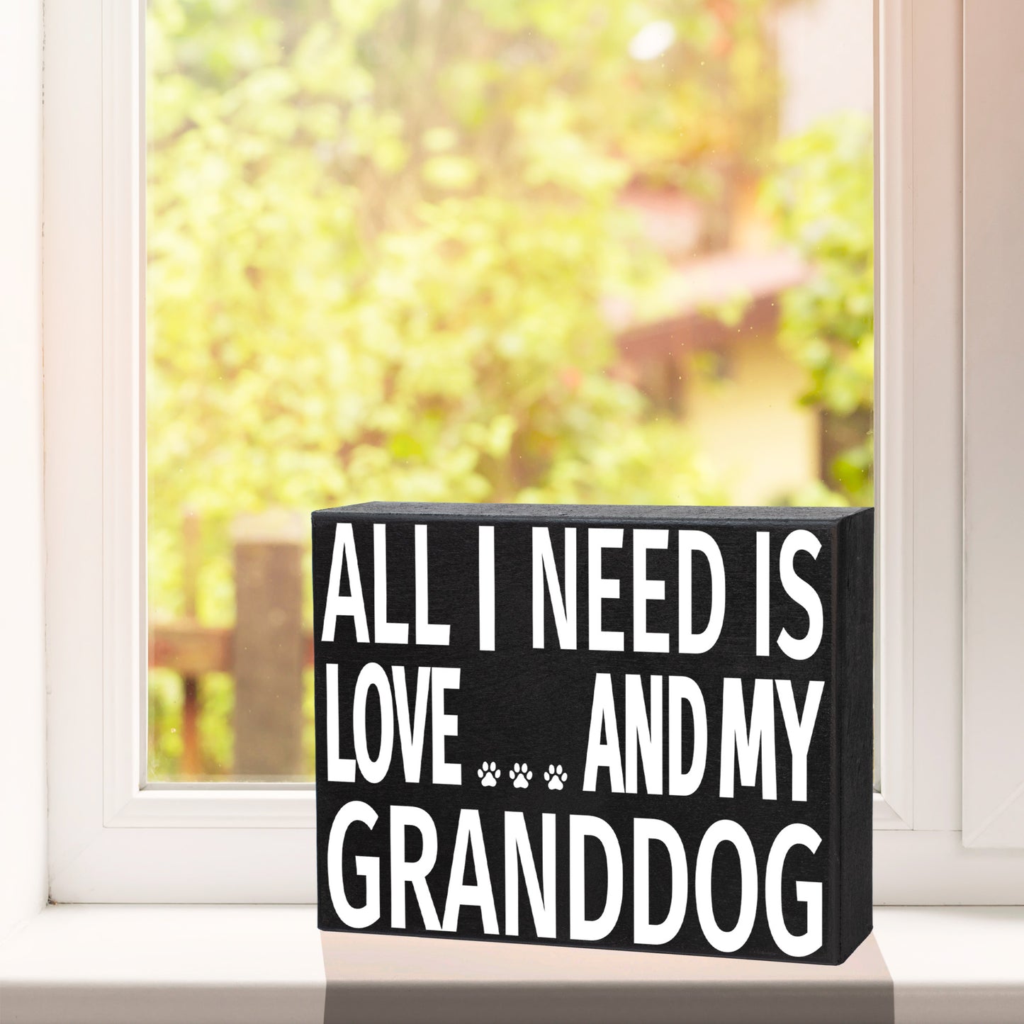 JennyGems Granddog Gifts, Dog Grandma Gifts, All I Need Is Love and My Granddog Wooden Sign, Grandpa Gifts, Grandparents Day, Made in USA