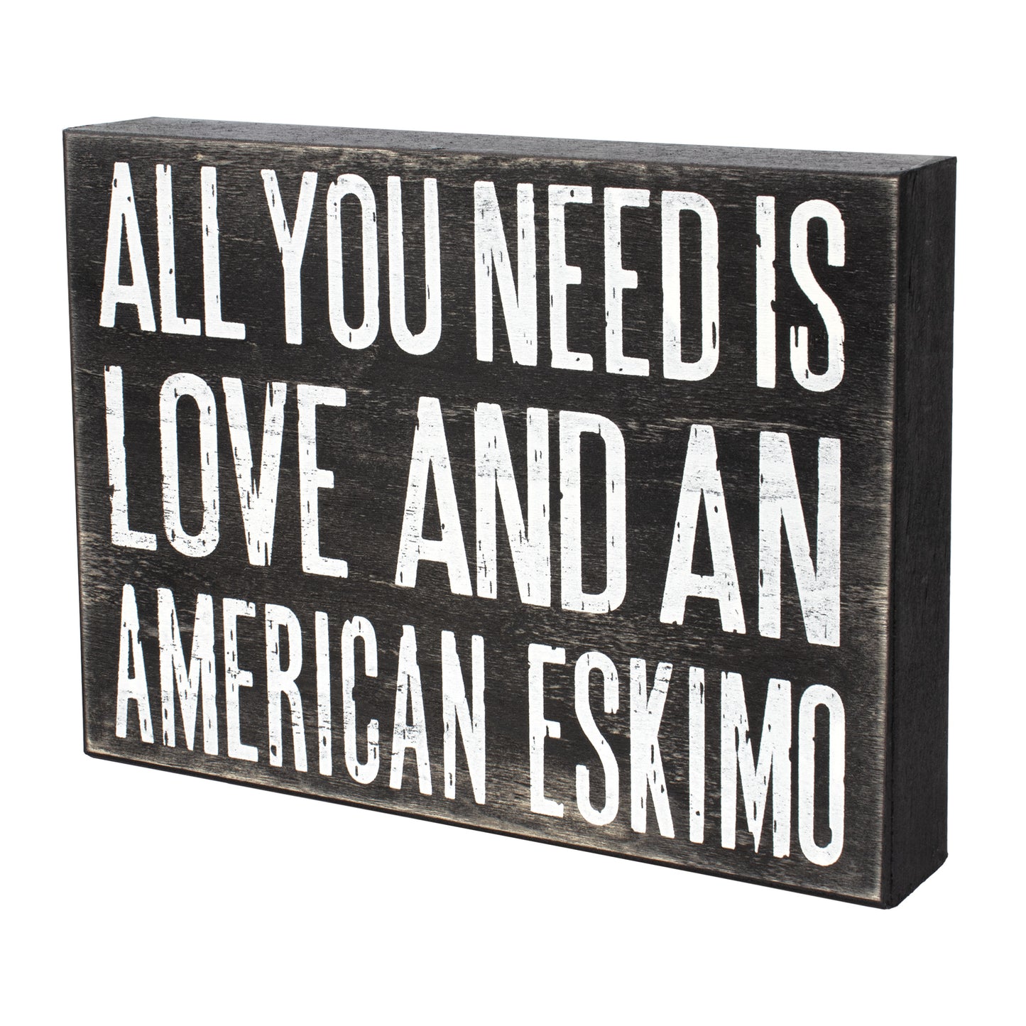 JennyGems All You Need is Love and an American Eskimo, Rustic Wood Box Sign, 8x6 Inches, American Eskimo Gifts, American Eskimo Decor