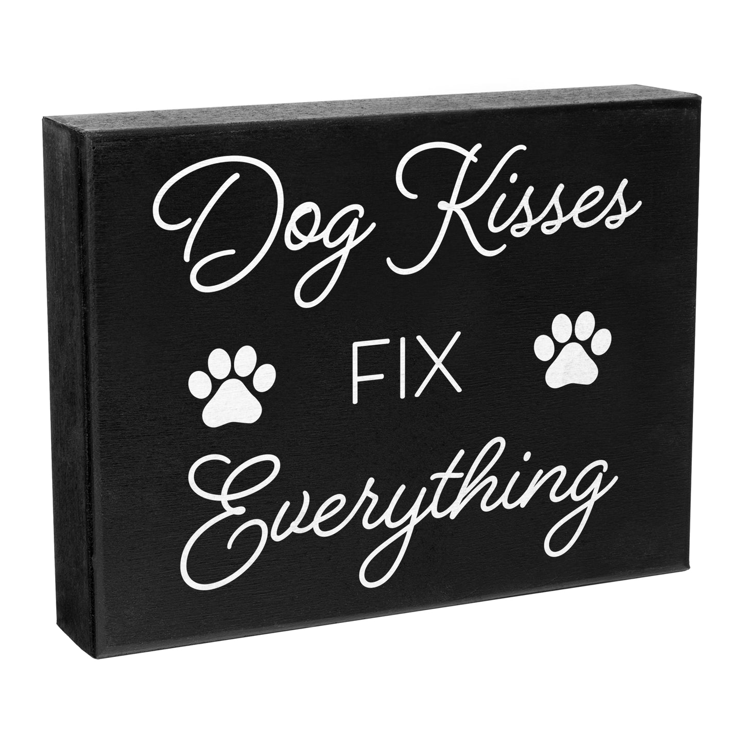 JennyGems Dog Kisses Fix Everything, 8x6 Box Sign, Dog Mom Gifts For Women, Dog Supplies, Dog Gifts, Dog Decor, Made in USA