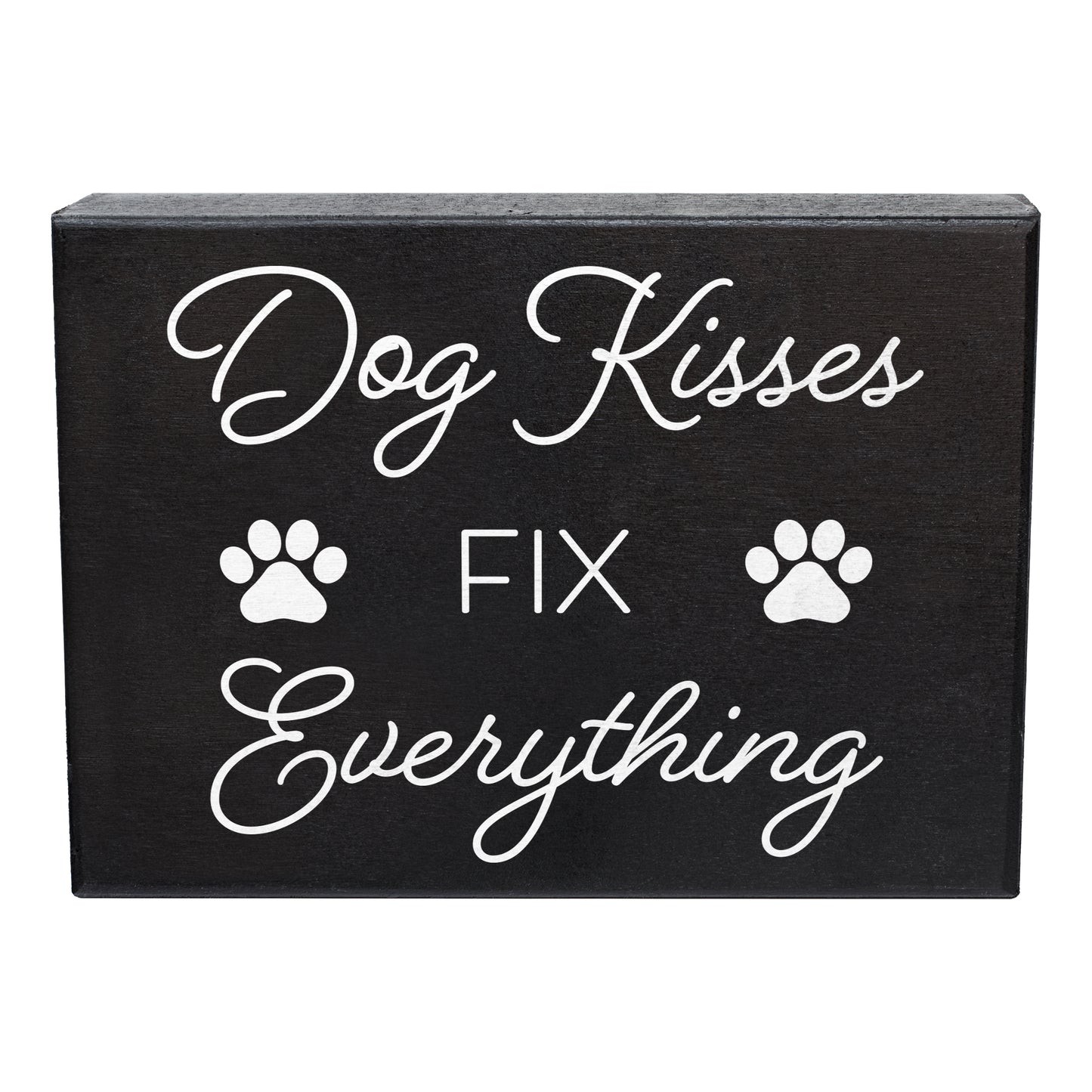 JennyGems Dog Kisses Fix Everything, 8x6 Box Sign, Dog Mom Gifts For Women, Dog Supplies, Dog Gifts, Dog Decor, Made in USA
