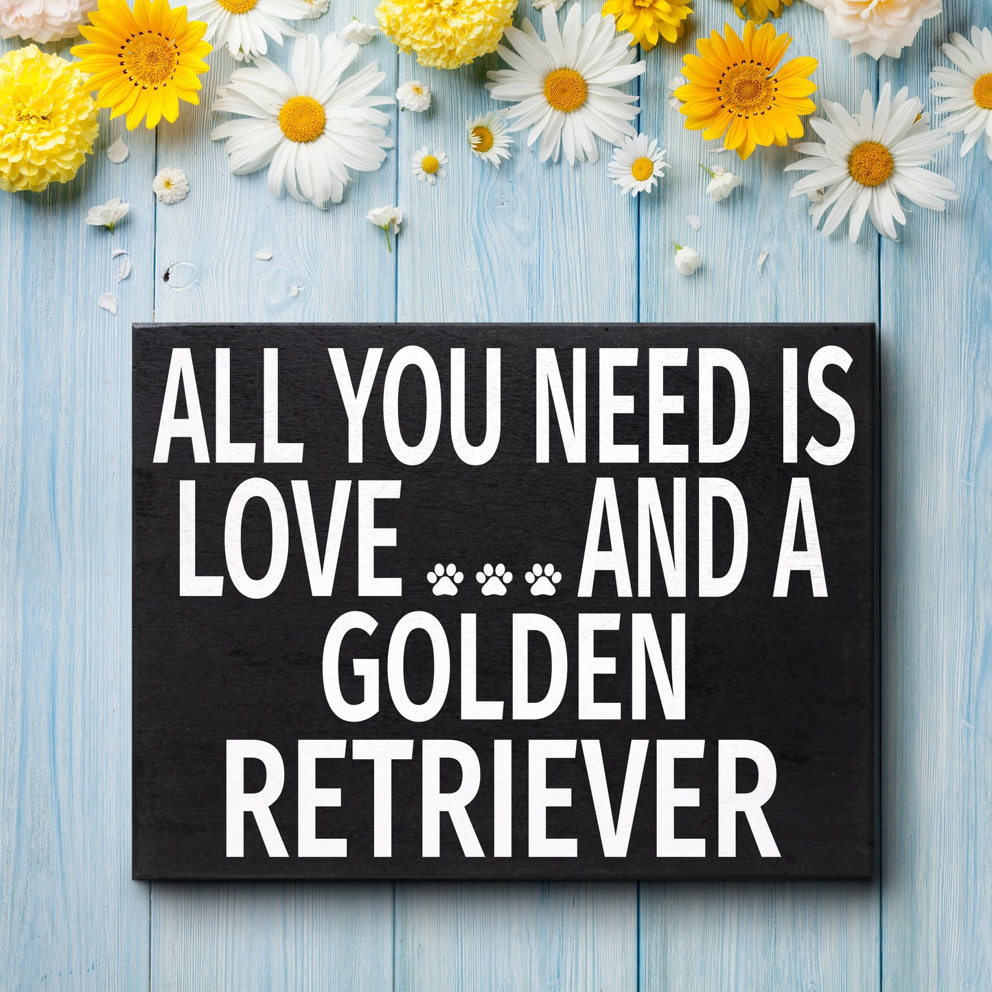 JennyGems All You Need is Love and a Golden Retriever, Wood Sign, Box Sign, Golden Retriever Gifts