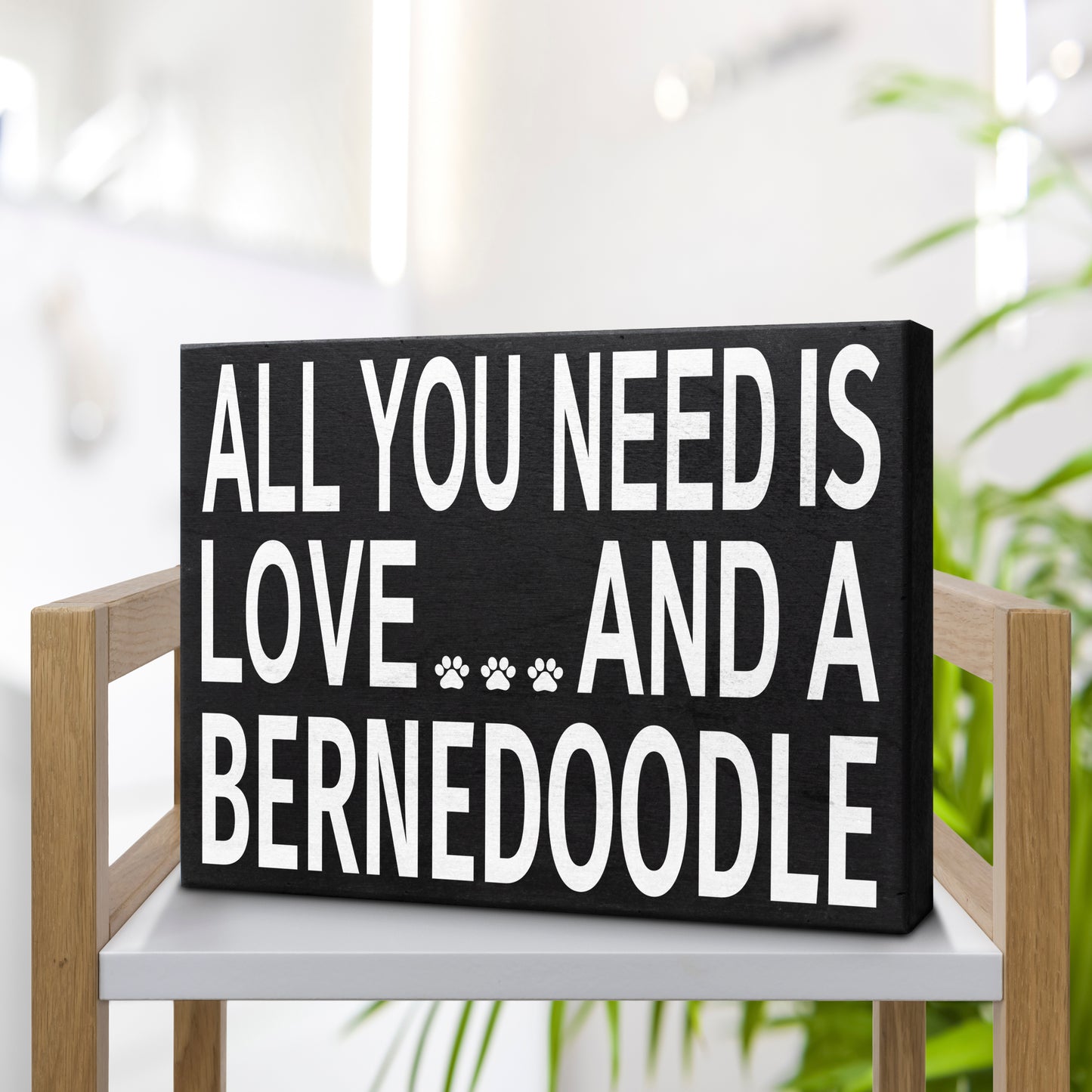 JennyGems Bernedoodle Sign | All You Need is Love and A Bernedoodle Wooden Sign | Bernedoodle Decor | Bernedoodle Gifts