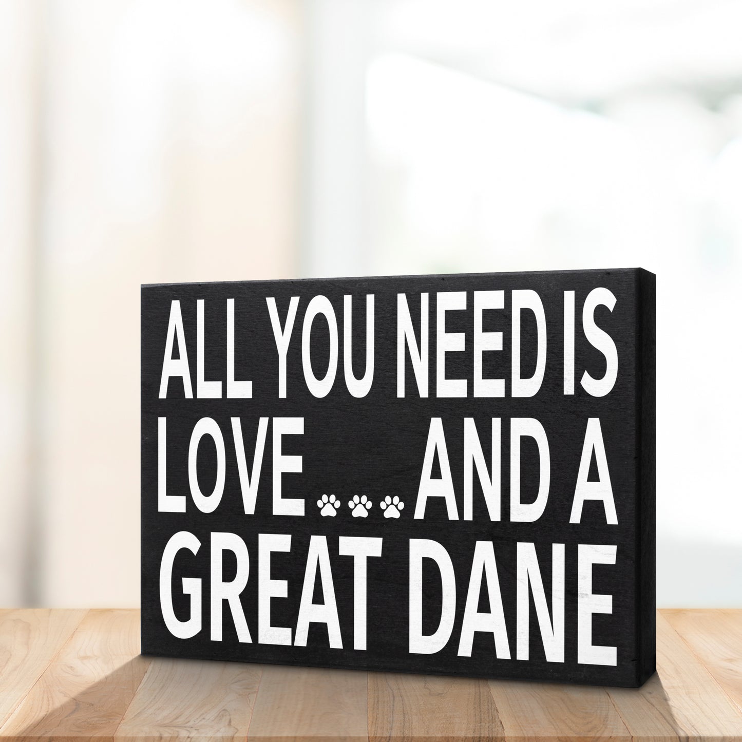 JennyGems Great Dane Gifts, Dog Lover Gifts, All You Need is Love and A Great Dane Wooden Sign, Gift for Great Dane Owners, Dog Mom and Dog Dad Gifts, Great Dane Decor Signs