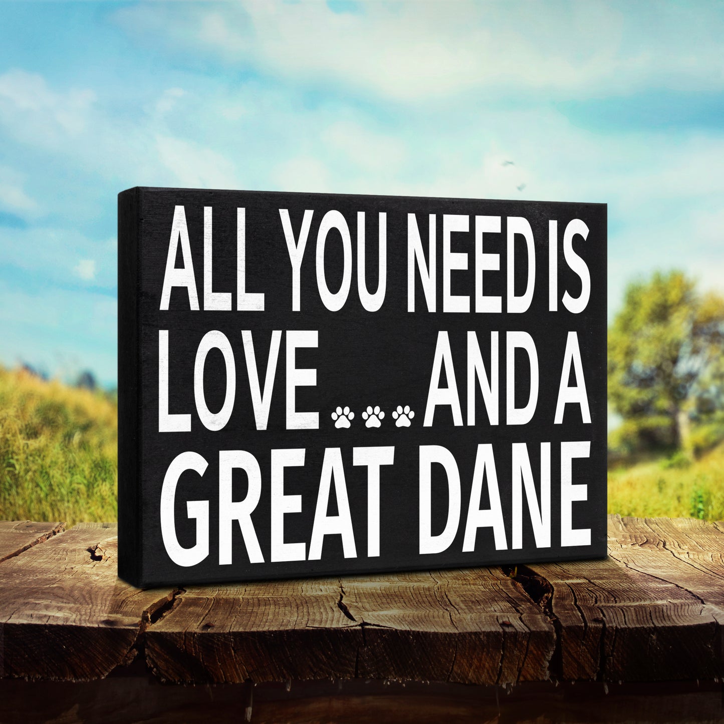 JennyGems Great Dane Gifts, Dog Lover Gifts, All You Need is Love and A Great Dane Wooden Sign, Gift for Great Dane Owners, Dog Mom and Dog Dad Gifts, Great Dane Decor Signs