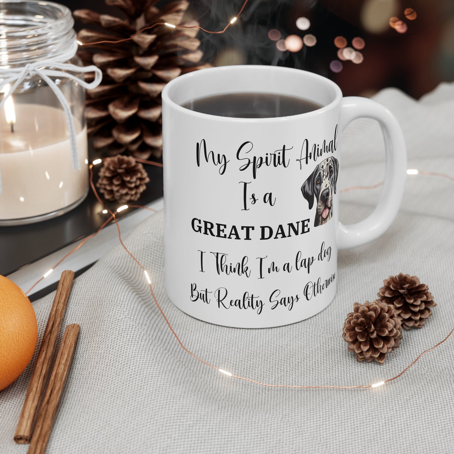 My Spirit Animal Is a Great Dane Ceramic Coffee and Tea Mug