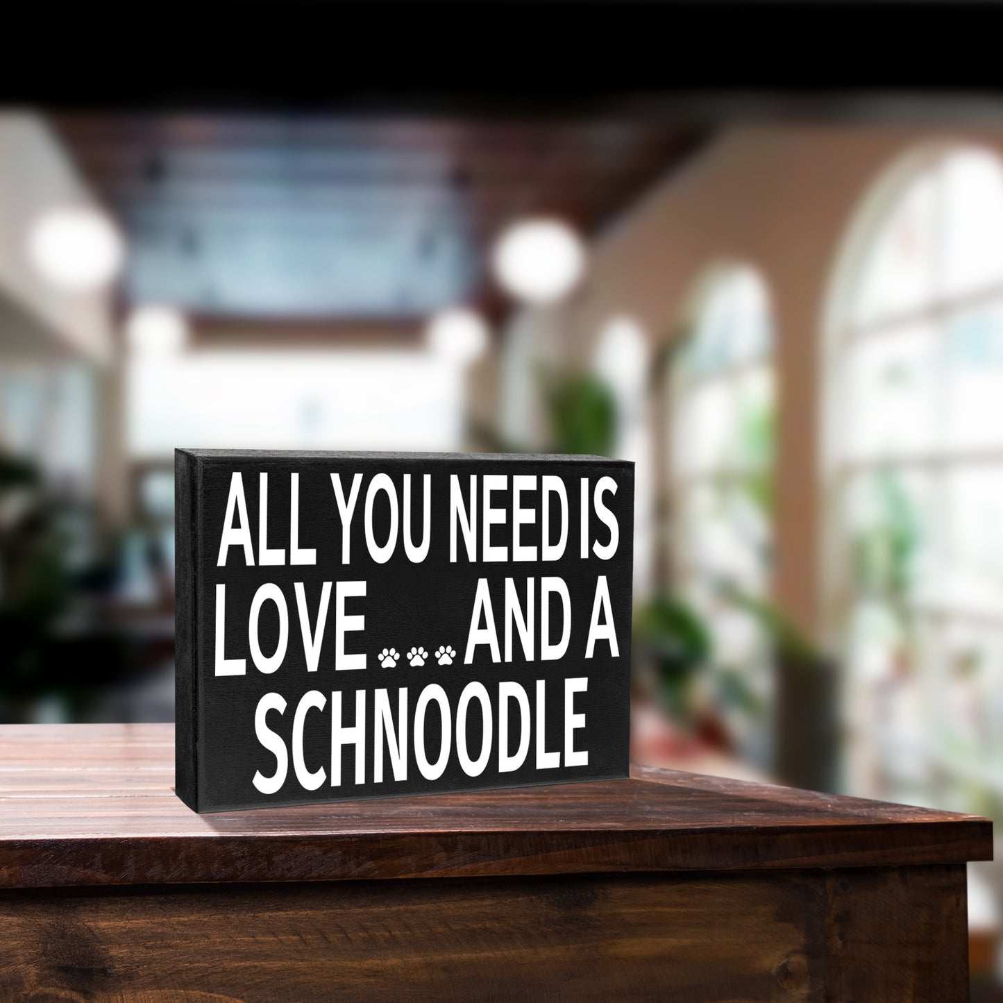 JennyGems All You Need is Love and a Schnoodle Wooden Sign