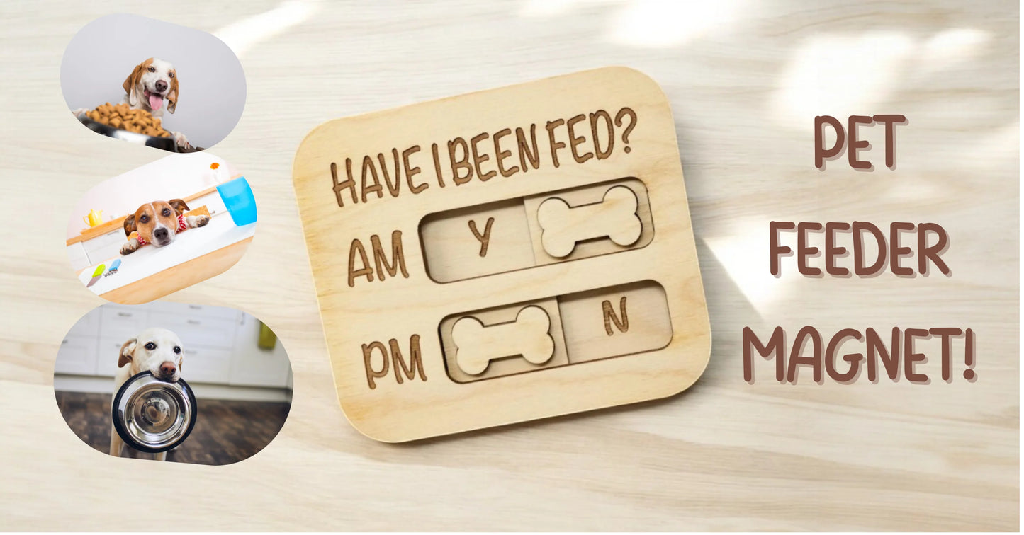 Did You Feed the Dog? AM/PM Flip Sign Magnet – Dog Feeding Tracker, Feeder Reminder, Daily Pet Care Chart