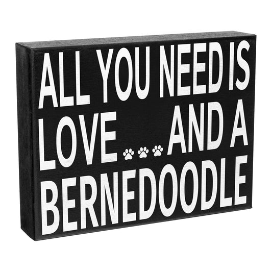 JennyGems Bernedoodle Sign | All You Need is Love and A Bernedoodle Wooden Sign | Bernedoodle Decor | Bernedoodle Gifts