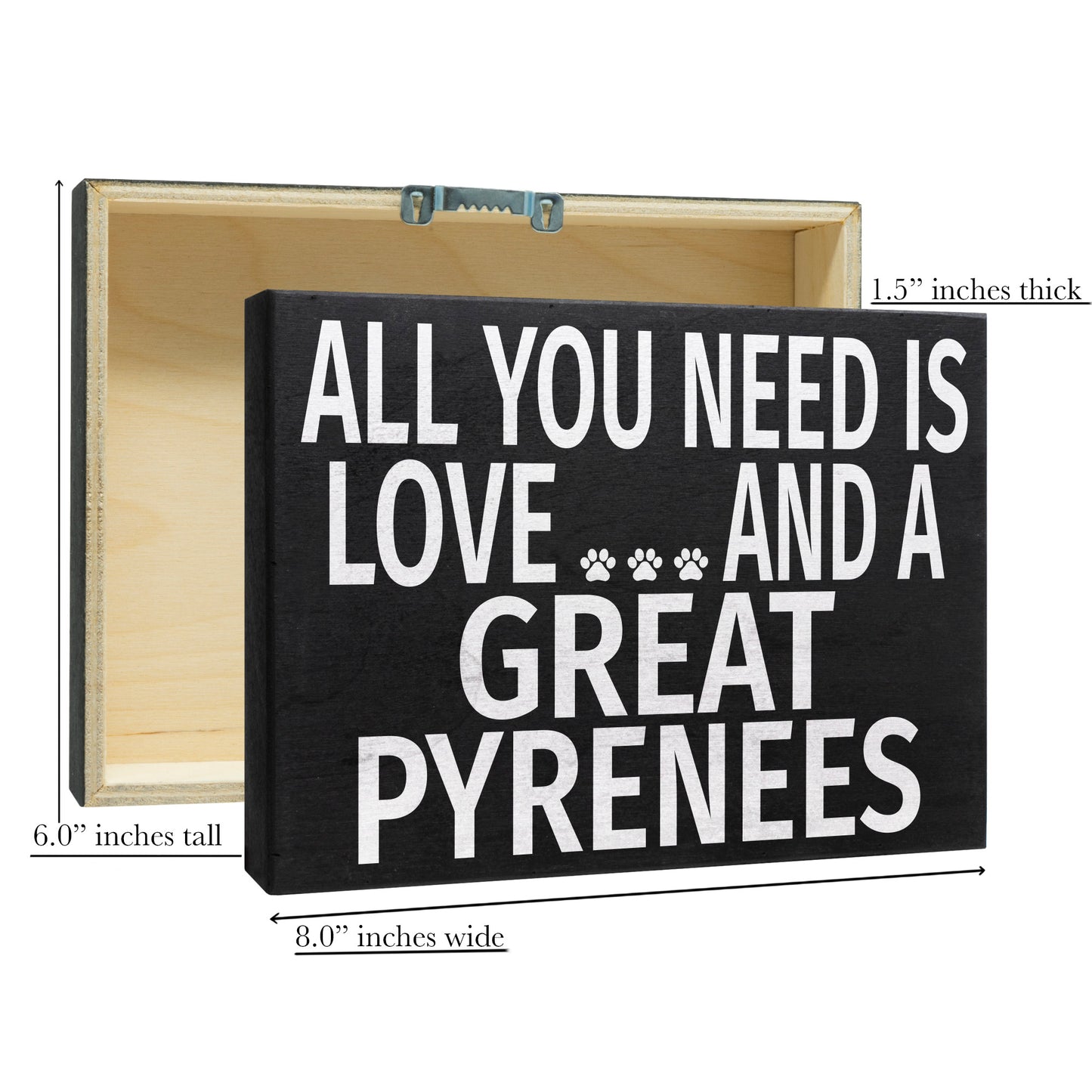 JennyGems Great Pyrenees Gifts, All You Need Is Love and a Great Pyrenees Wooden Sign, Great Pyrenees Dog Mom, Shelf Decor and Wall Hanging, Made in USA