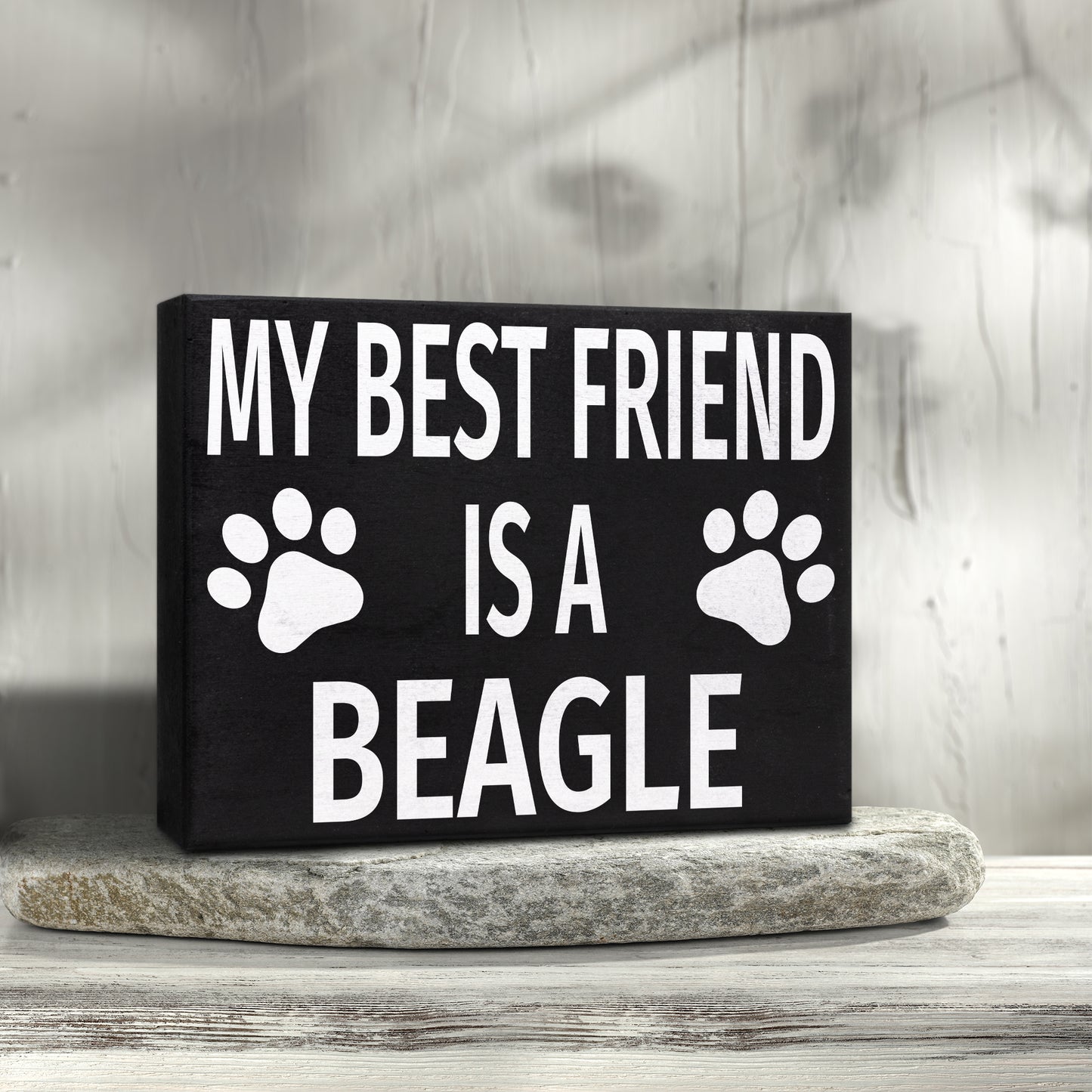 JennyGems Beagle Gifts, My Best Friend Is a Beagle Wooden Sign, Beagle Dog Mom, Shelf Decor and Wall Hanging