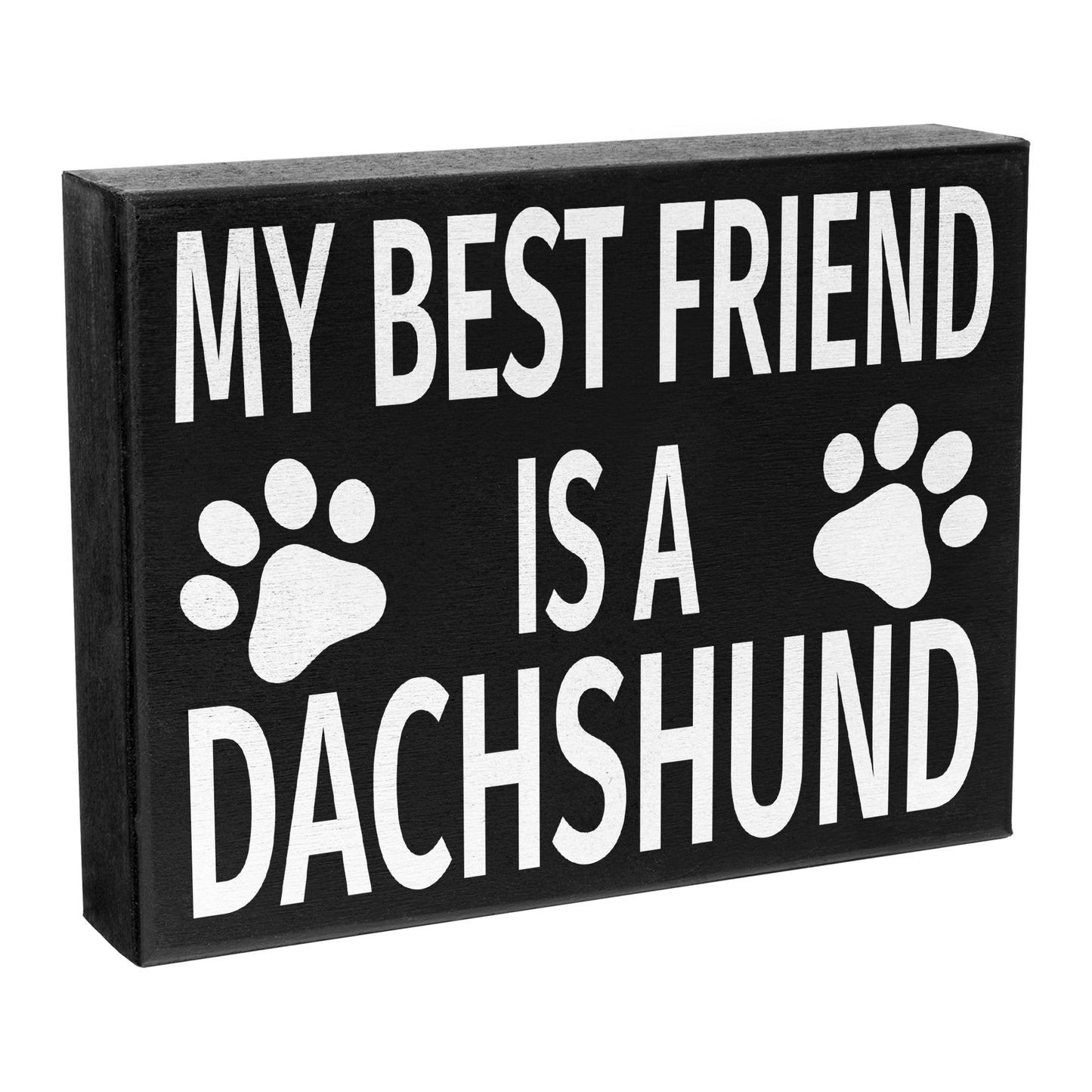 JennyGems Dachshund Dog Signs, Doxie Dachshund Wiener Dog Gifts, My Best Friend is a Dachshund Wooden Box Sign, Dachshund Dog Lover Gift Signs, Doxie Decor, Wiener Dog Stuff, Farmhouse Decor